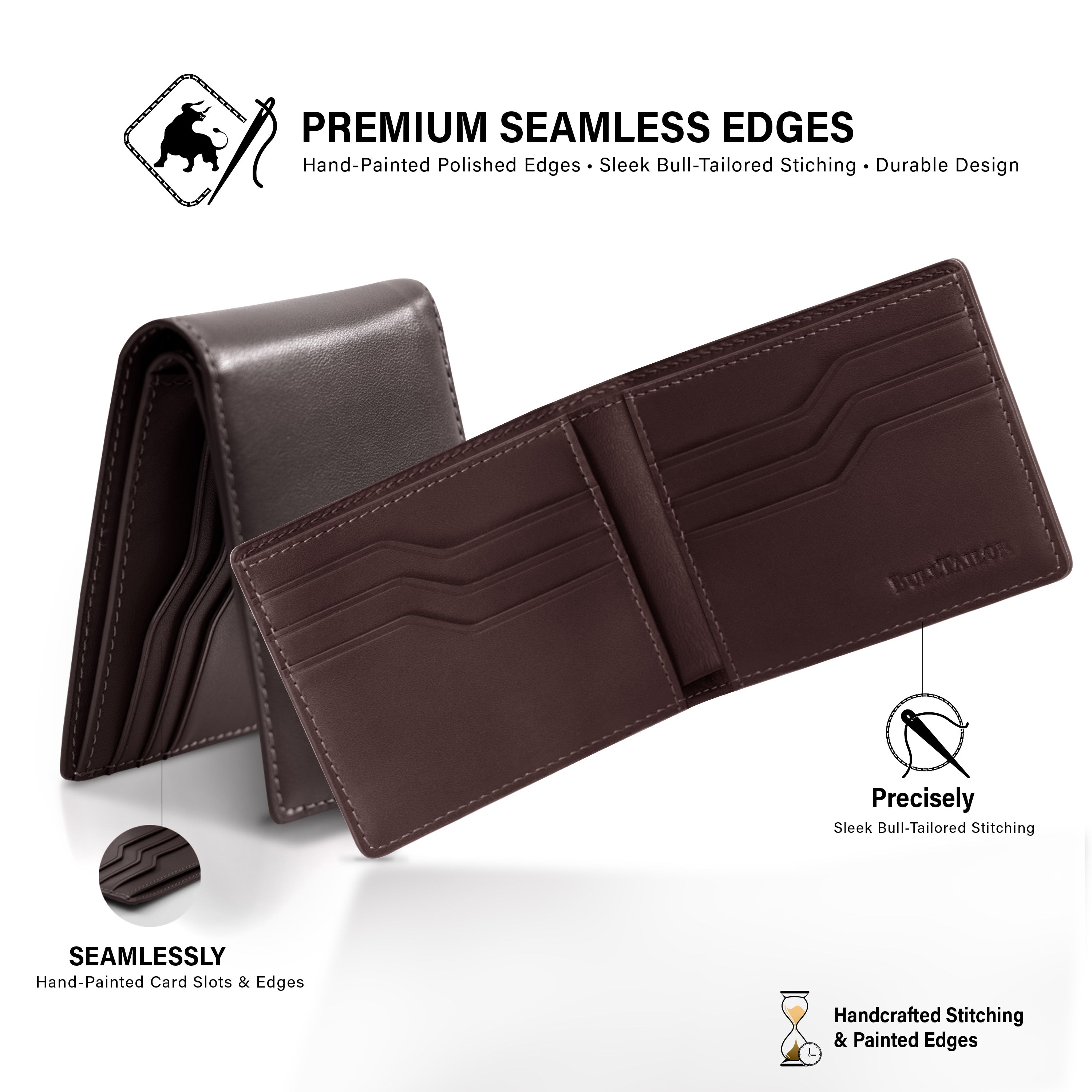 Casual Bifold Wallet - Dark Brown