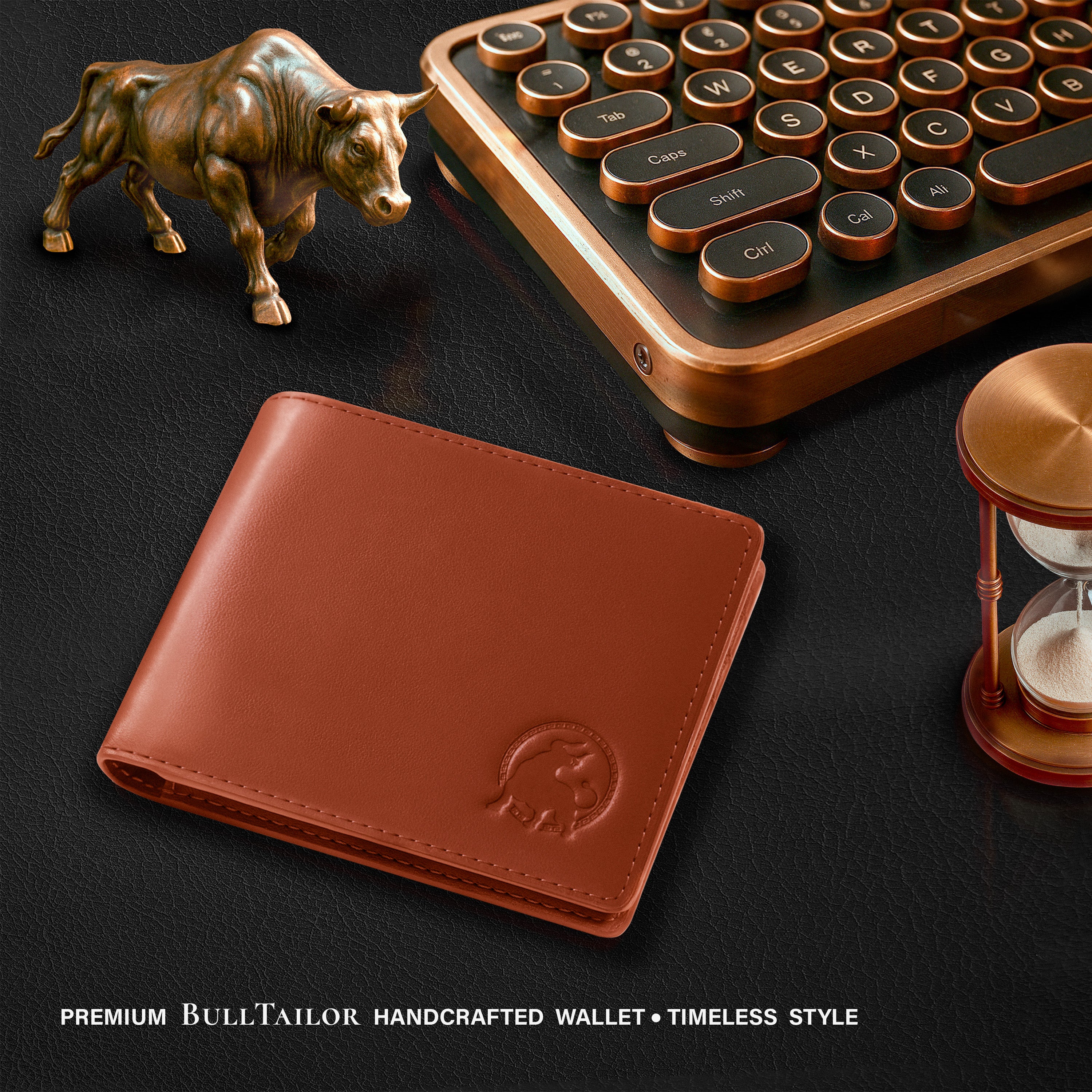 Casual Bifold Wallet - Cognac Brown