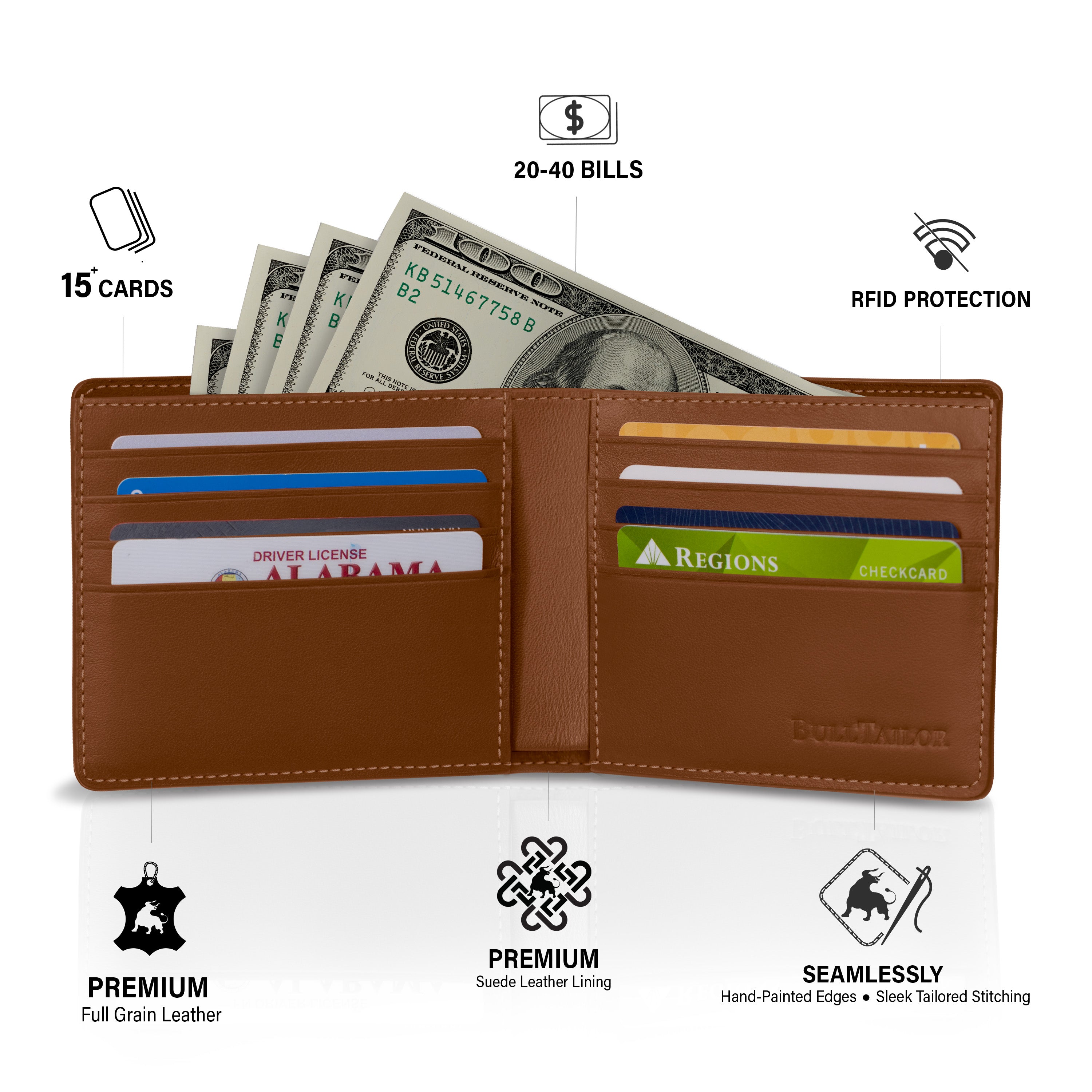 Classic Bifold Wallet - Lion Brown