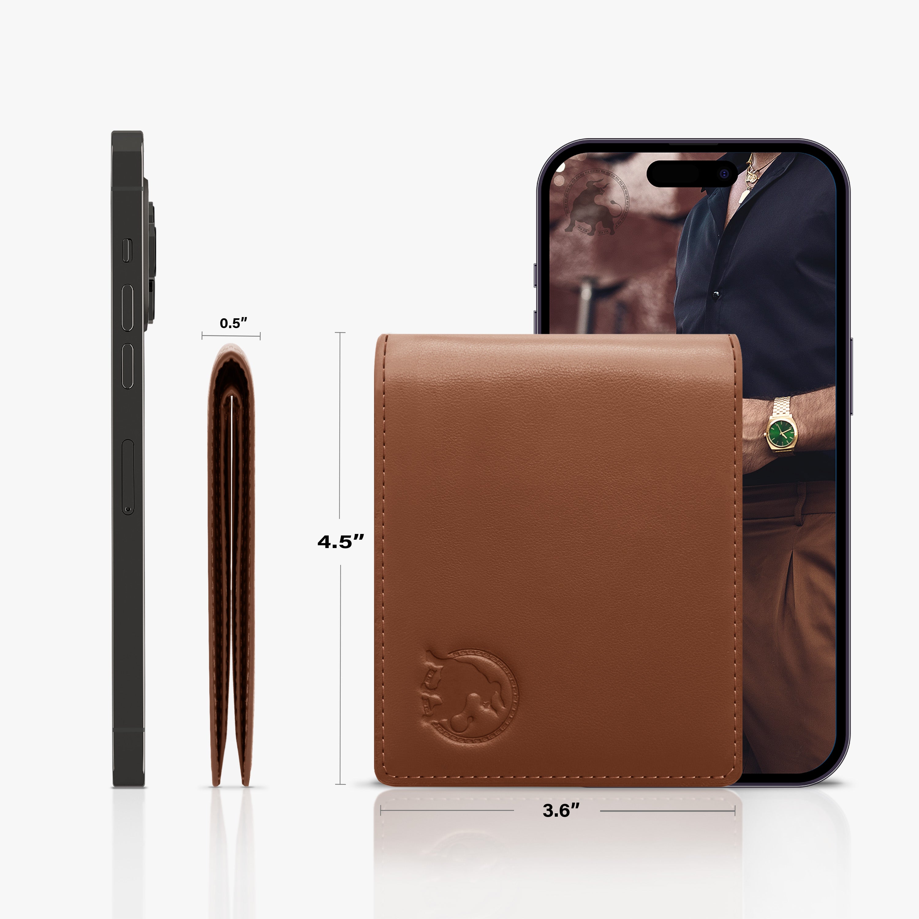 Modern Bifold Wallet - Lion Brown