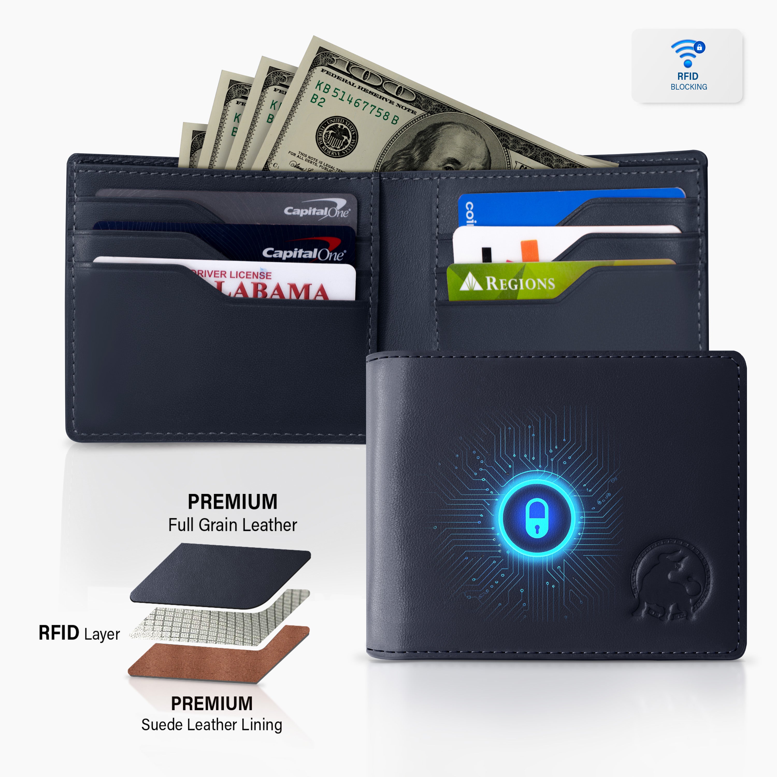 Casual Bifold Wallet - Sapphire Navy