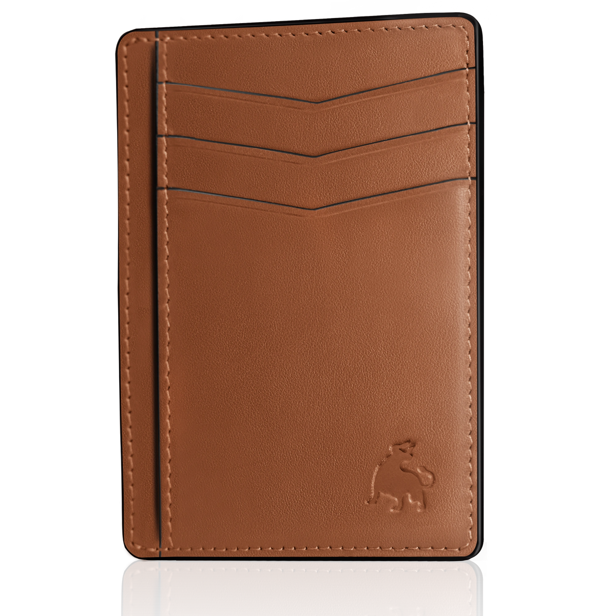 Minimalist front pocket wallet featuring a compact and elegant leather design