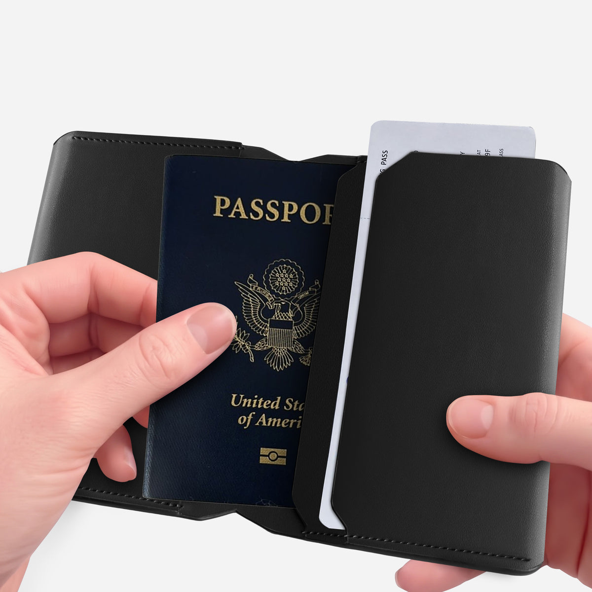 RFID passport wallet in black