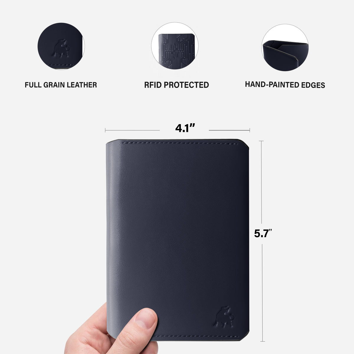 RFID passport wallet in navy