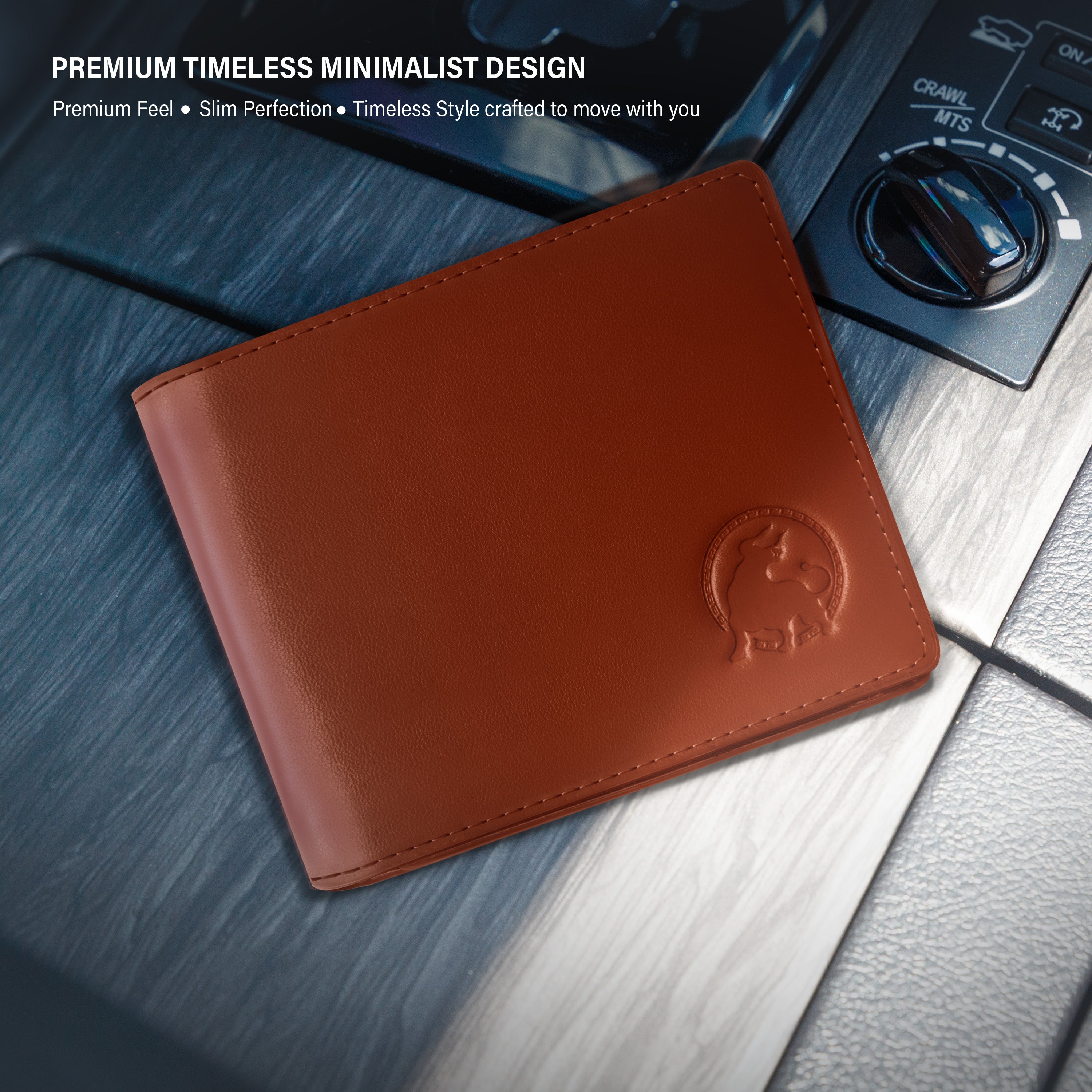 Casual Bifold Wallet - Cognac Brown