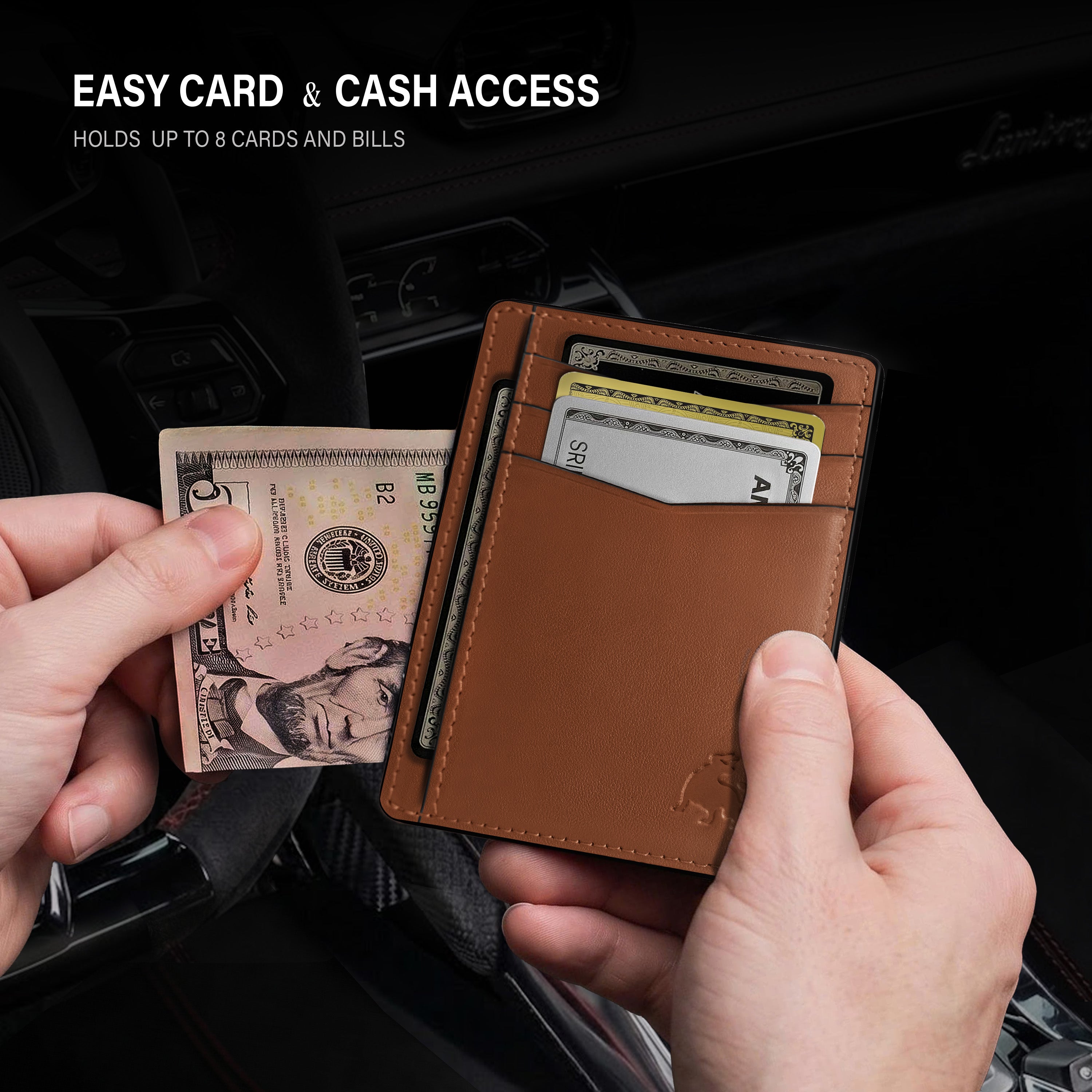 Front Pocket Wallet - Lion Brown