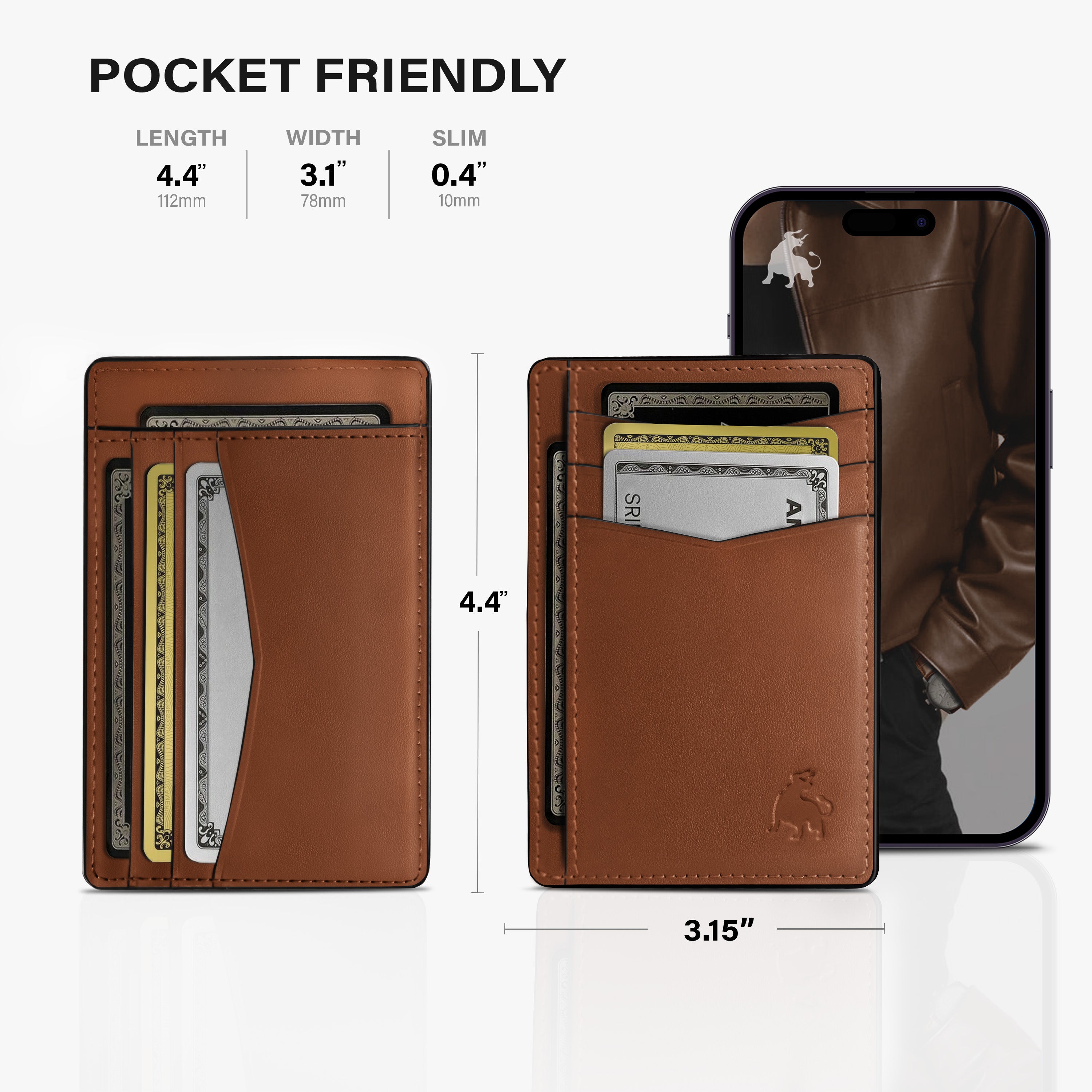Front Pocket Wallet - Lion Brown
