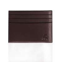 Minimalist full grain leather card holder wallet dark brown