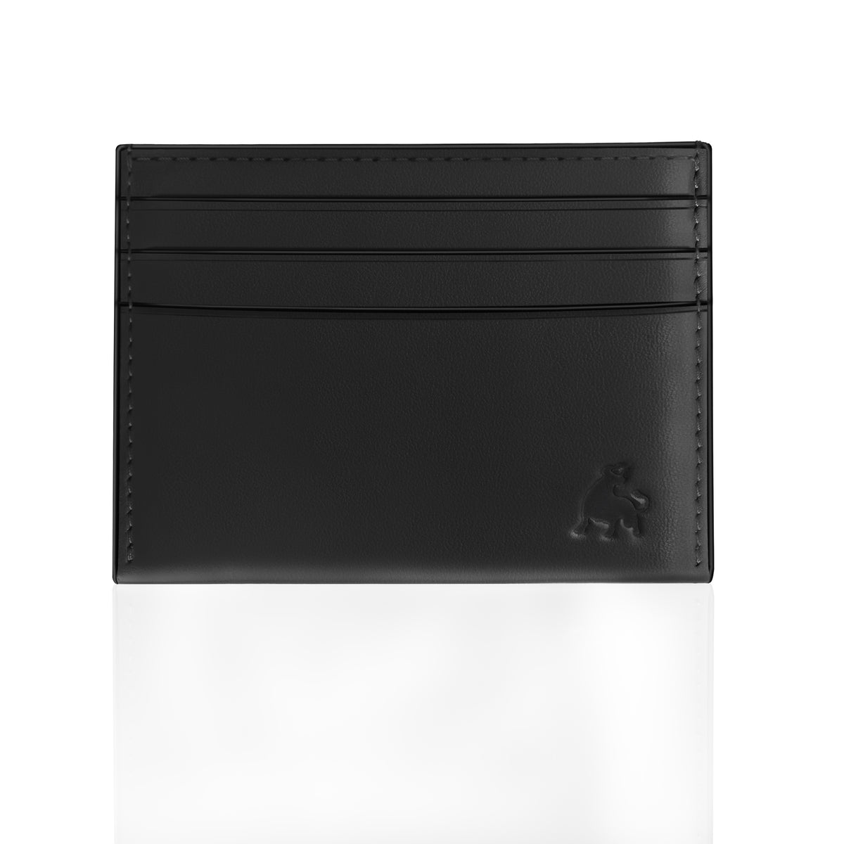 Slim leather credit card holder with RFID protection black