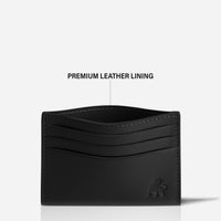 Slim full grain leather front pocket wallet with RFID protection black