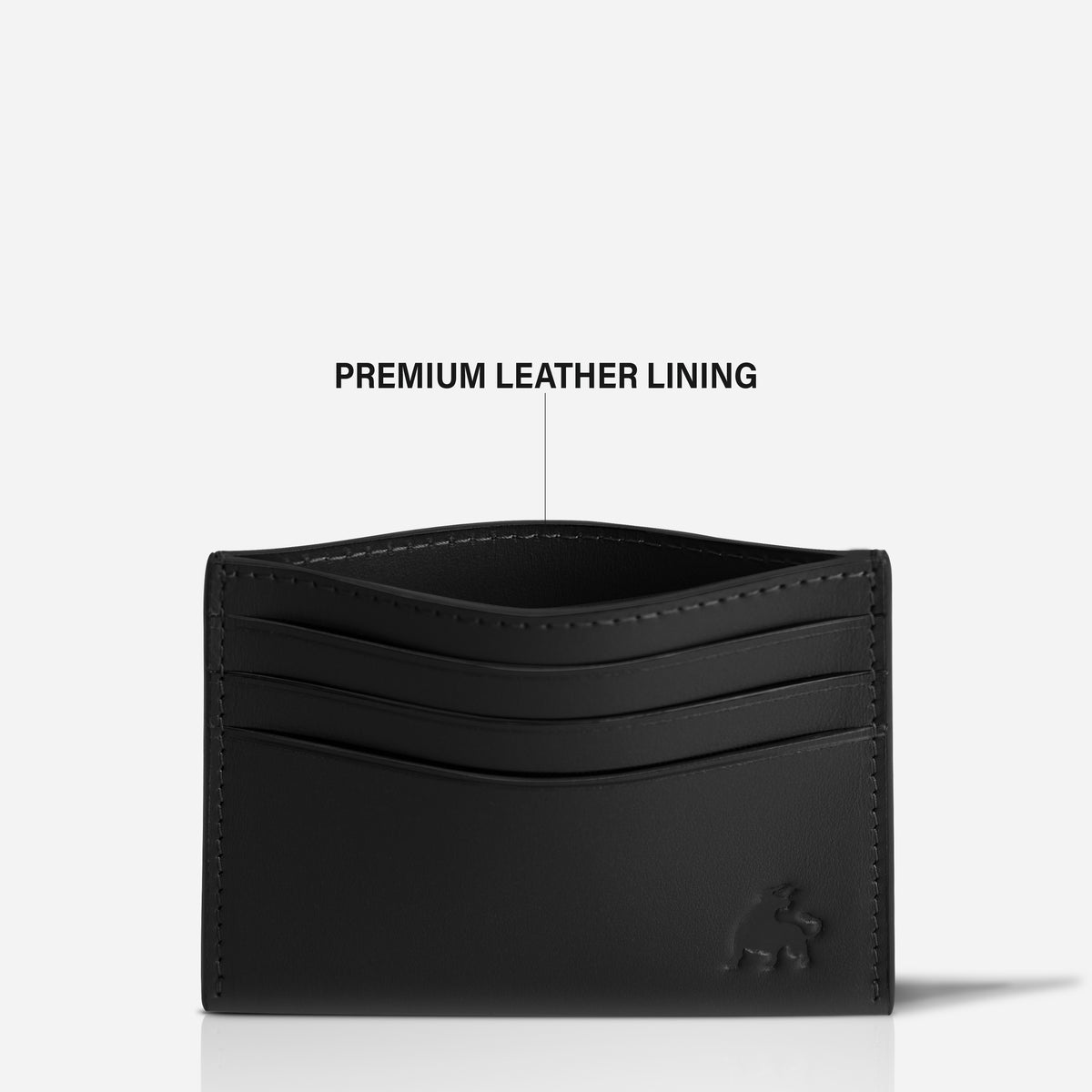 Slim full grain leather front pocket wallet with RFID protection black