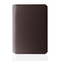 Full grain leather RFID passport wallet in dark brown