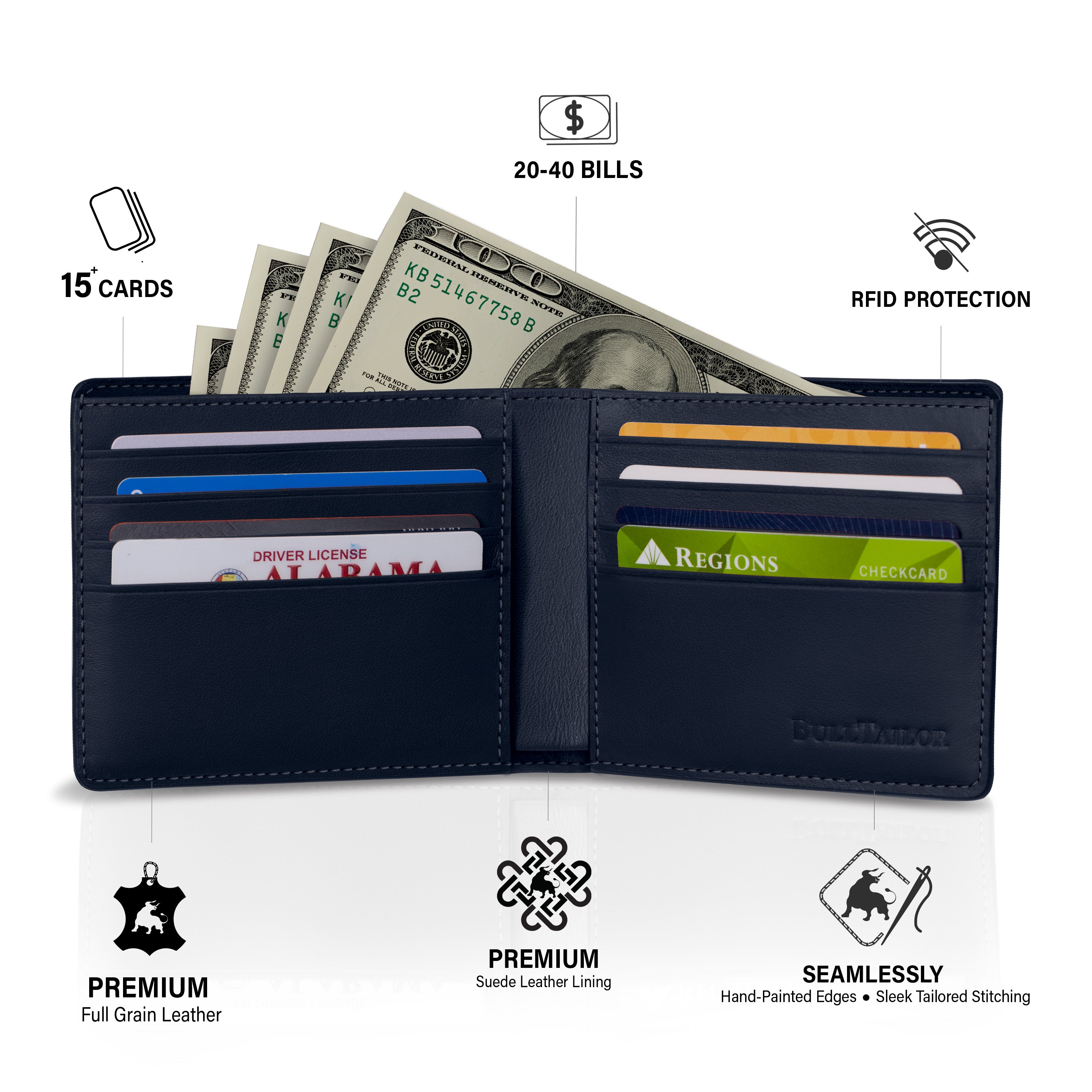 Classic Bifold Wallet - Black Onyx