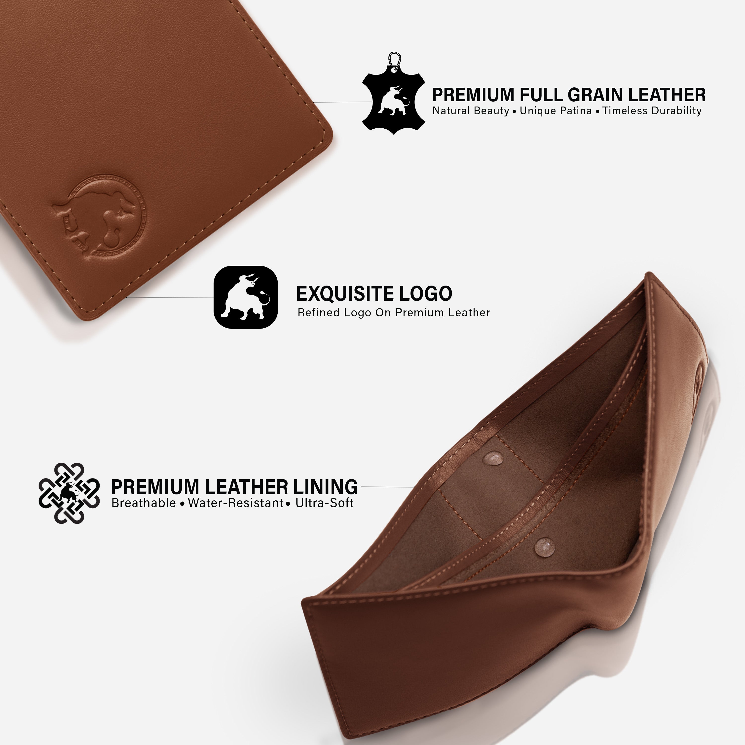 Casual Bifold Wallet - Lion Brown