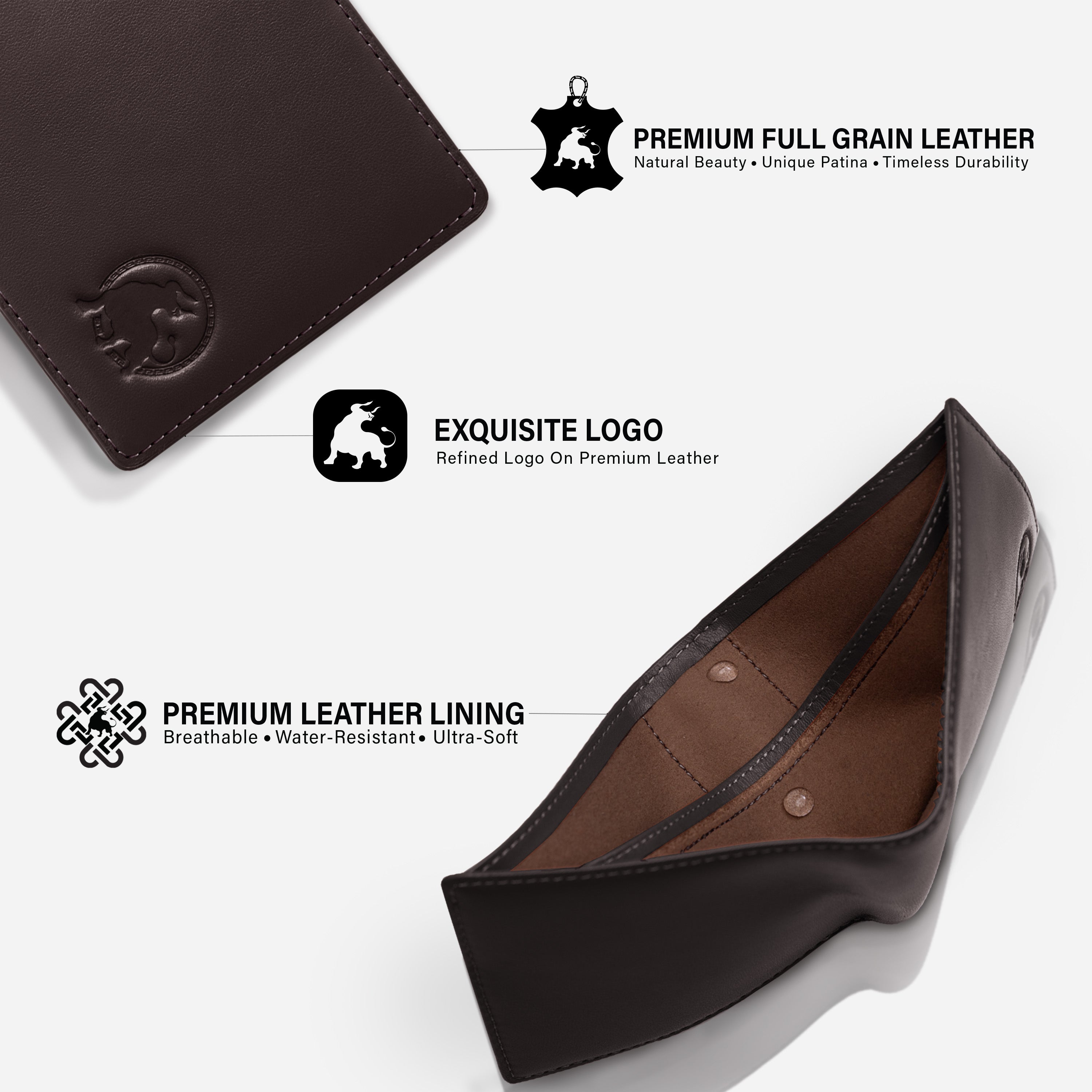 Casual Bifold Wallet - Dark Brown