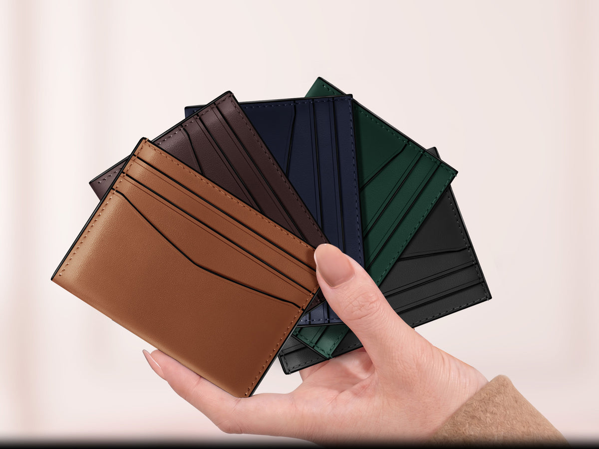Full grain leather card holder wallet for men with RFID protection
