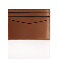 Minimalist leather card holder wallet brown