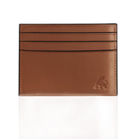 Minimalist full grain leather credit card holder brown