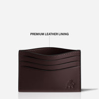 Minimalist leather card holder wallet with RFID protection dark brown