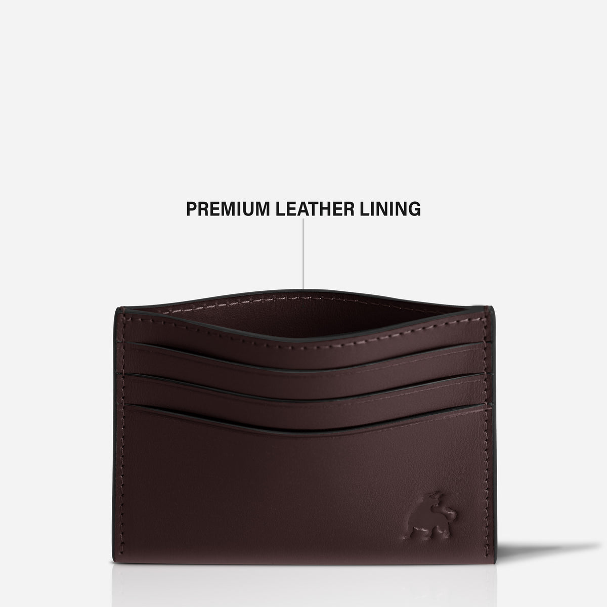 Minimalist leather card holder wallet with RFID protection dark brown