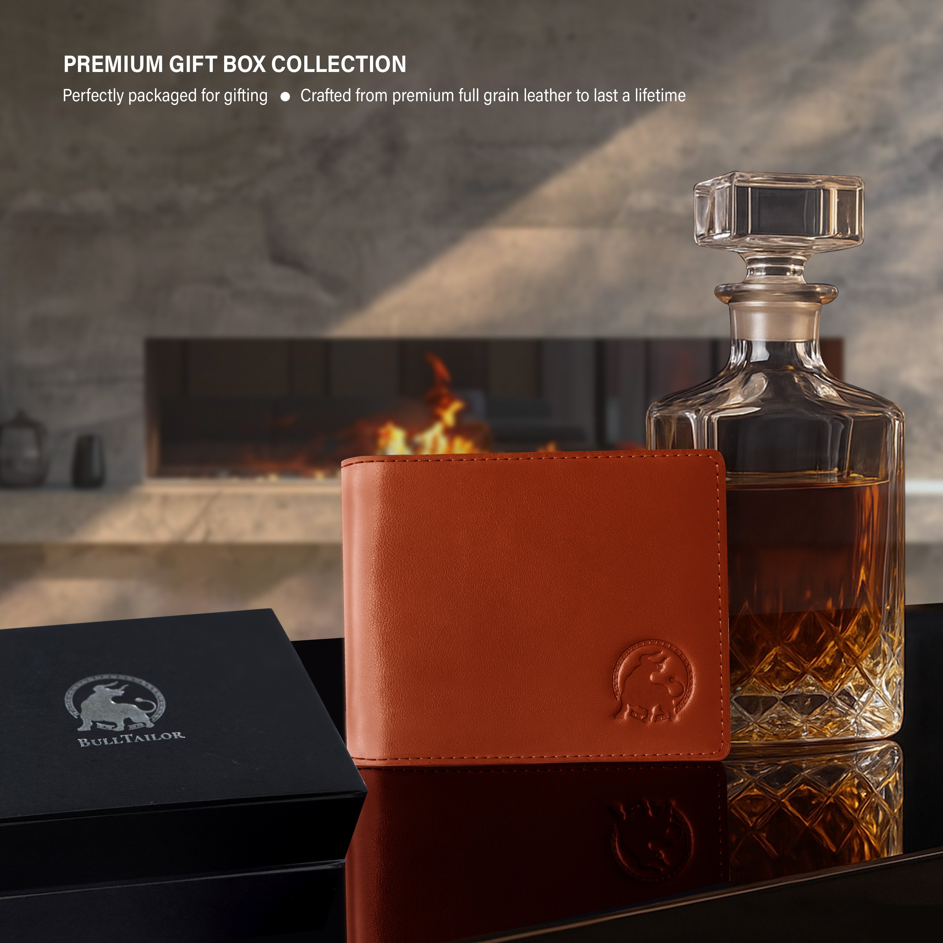 Casual Bifold Wallet - Cognac Brown