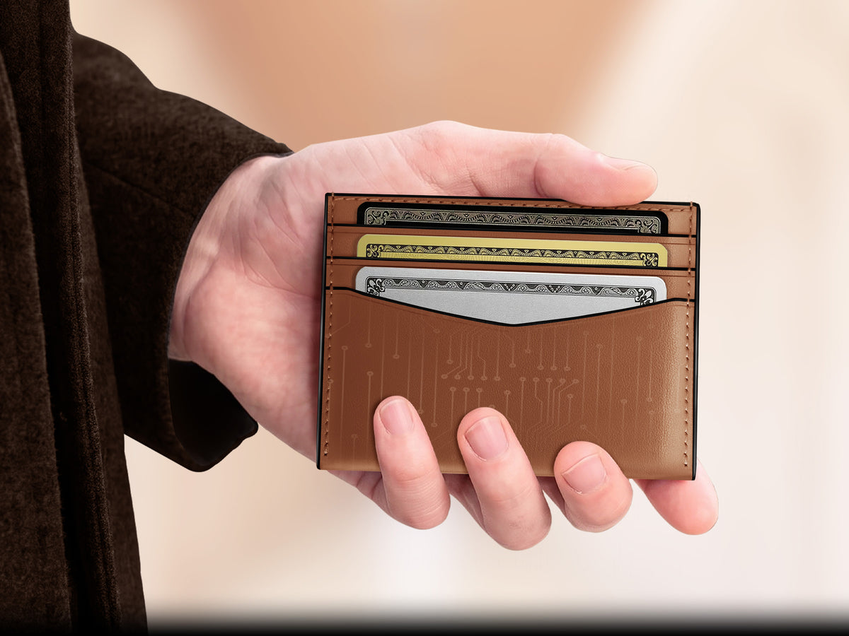 slim card holder wallet crafted from full grain leather