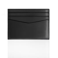 Slim leather card holder wallet black
