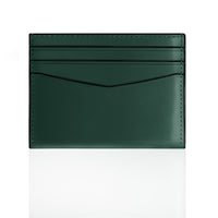 Slim leather card holder wallet green
