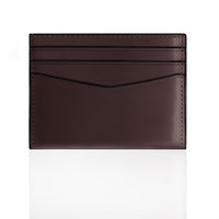Slim leather card holder wallet with RFID protection dark brown